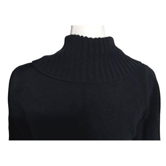 Old Navy Black Cable Knit Sweater Dress With Cowl Neck & Long Sleeves Size Small - Picture 8 of 11